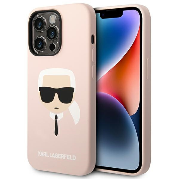 Etui KARL LAGERFELD Apple iPhone 14 Pro Silicone Karl`s Head Różowy Hardcase