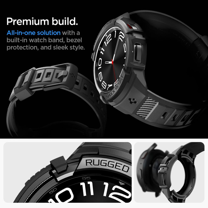 Pasek Spigen Rugged Armor ”pro” Galaxy Watch 6 Classic (47 MM) Matte Black Case