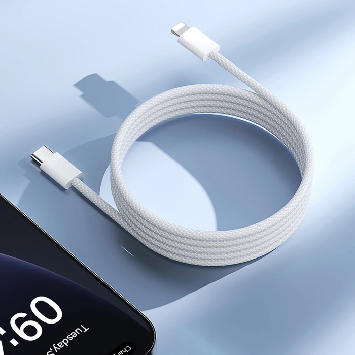 Kabel Joyroom S-A45 Ben Series 30W (USB-C  - Lightning) w oplocie 1m - biały