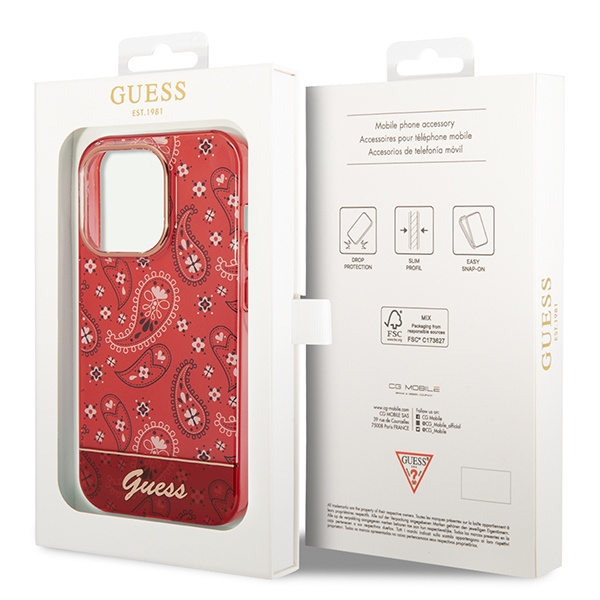 Etui GUESS Apple iPhone 14 Pro Max Bandana Paisley Czerwony Hardcase