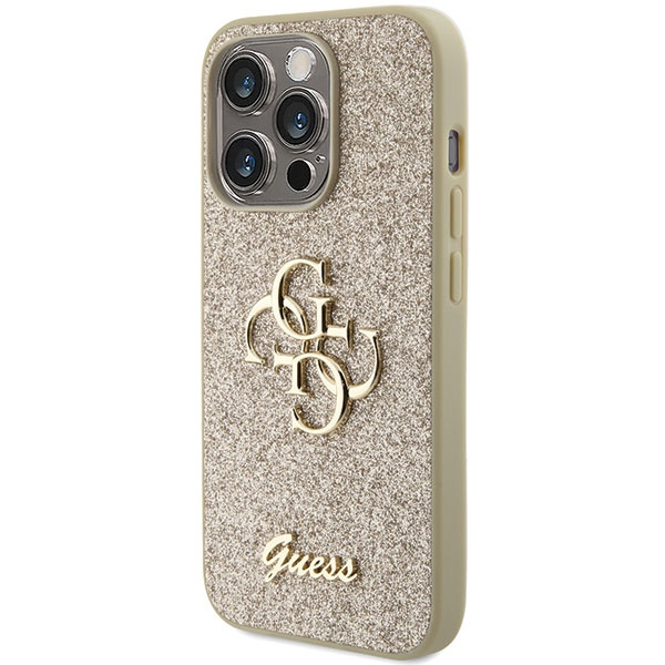 Etui Guess GUHCP15LHG4SGD iPhone 15 Pro 6.1" złoty/gold hardcase Glitter Script Big 4G Case