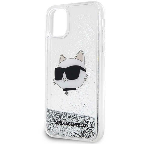 Etui Karl Lagerfeld KLHCN61LNCHCS iPhone 11 srebrny/silver hardcase Glitter Choupette Head Case
