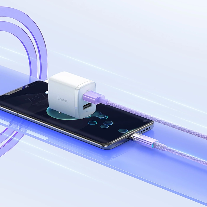 Kabel szybkiego ładowania Baseus USB do USB-C 6A,1m (Fioletowy)