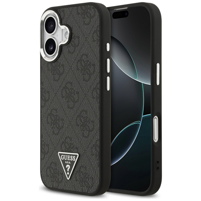 Etui Guess 4G Triangle Logo MagSafe do   iPhone 17 czarny srebrny