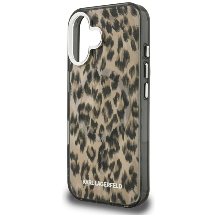 Etui Karl Lagerfeld iPhone 16 IML Leopard Pattern MagSafe Brązowy