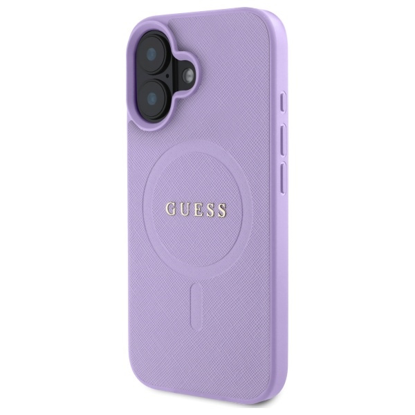 Etui Guess iPhone 16 16 6.1" fioletowy/purple hardcase Saffiano MagSafe