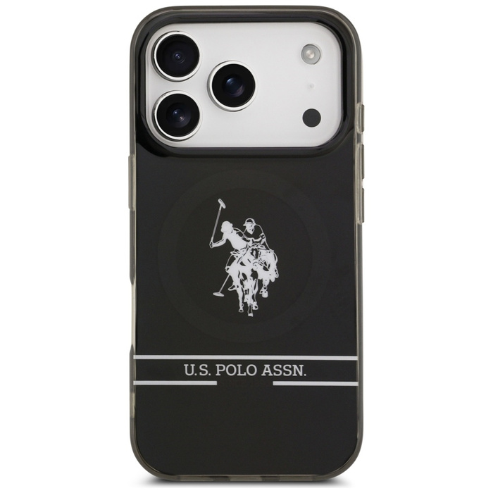 Etui US Polo DH and Bottom Stripe Logo   MagSafe do iPhone 17 Pro czarny