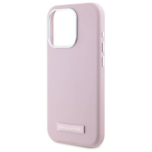 Karl Lagerfeld KLHMP15LPGMSRPP iPhone 15  Pro 6.1" różowy/pink hardcase FW Metal Plate MagSafe