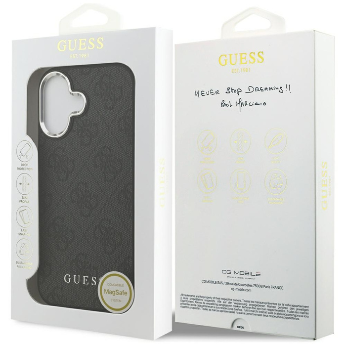 Etui Guess 4G Classic Logo MagSafe do    iPhone 17 czarny