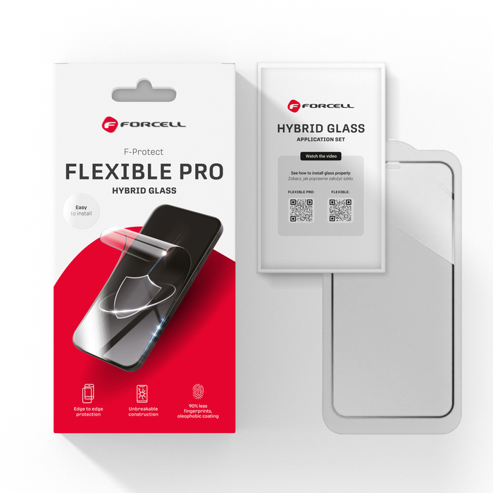 Szkło hybrydowe do iPhone 16 Forcell Flexible 5D czarne