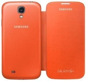 Futerał SAMSUNG Galaxy S4 SIV I9500 I9505 Pokrowiec Flip Etui EF-FI950BOEST1 Orange Pomarańczowy
