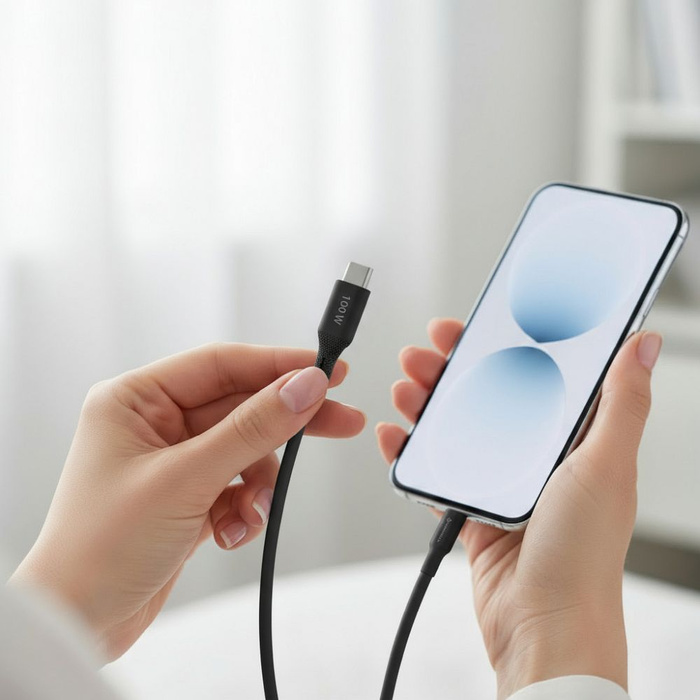 Kabel USB C do USB C Forcell F-Energy QC4.0 PD 5A 100W Silicone 1 m C347 czarny