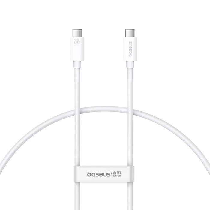 Kabel Baseus CB000068 USB-C - USB-C 240W PD 8K 60Hz 1m - biały