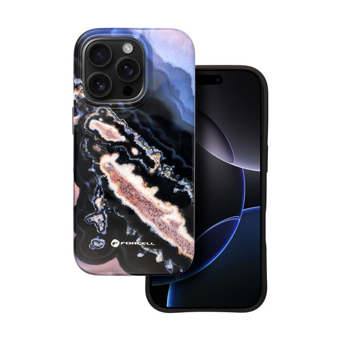 Etui na iPhone 15 Forcell F-Protect Mirage zgodny z MagSafe Military Drop-Test gold island