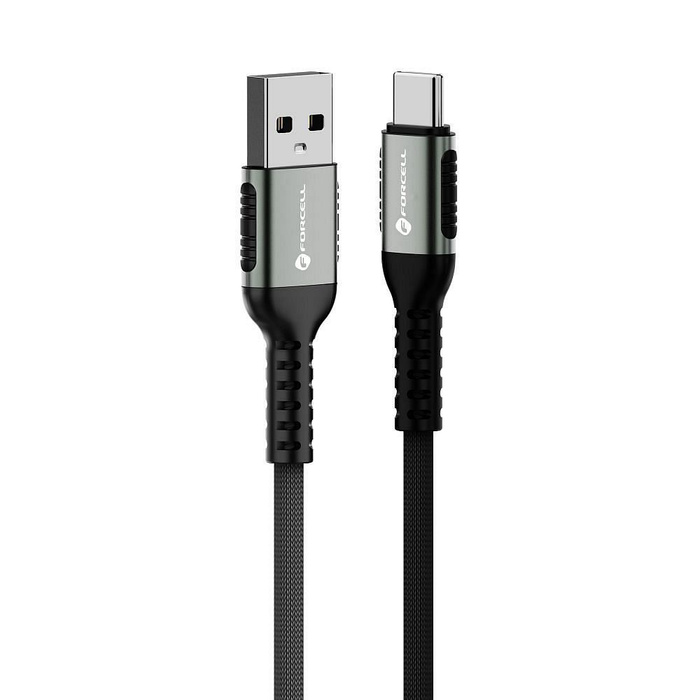 Kabel USB A do USB C Forcell F-Energy QC4.0 3A 66W Cafule 0,25 m C256 czarny