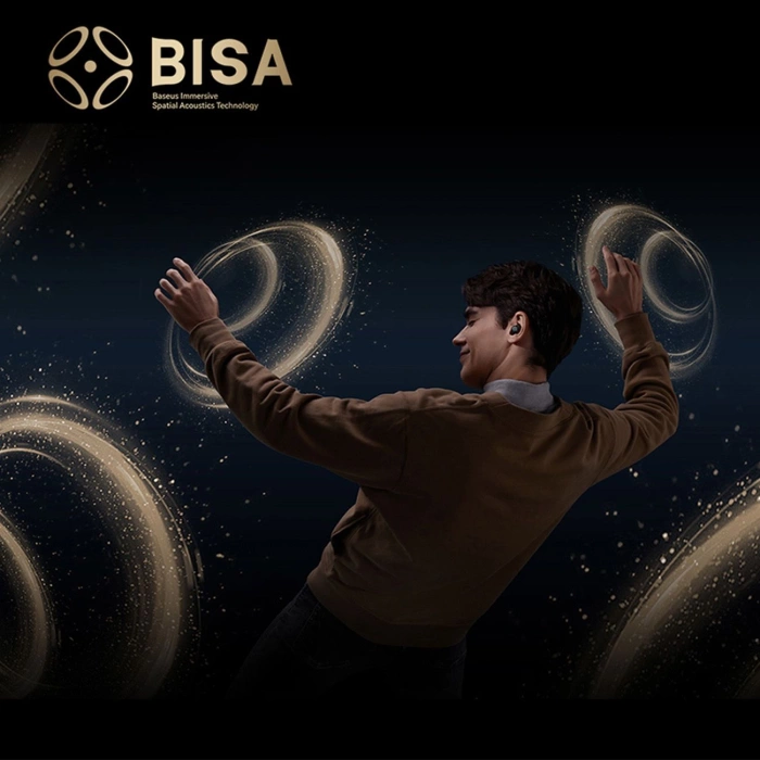 Słuchawki bezprzewodowe BASEUS bluetooth TWS ANC IPX6 MA20 Pro czarne