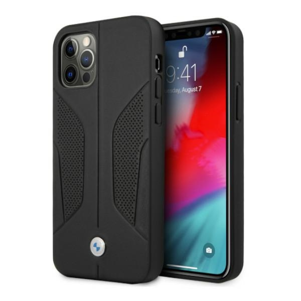 Etui BMW Apple iPhone 12 Pro Max Leather Perforate Sides Czarny Hardcase