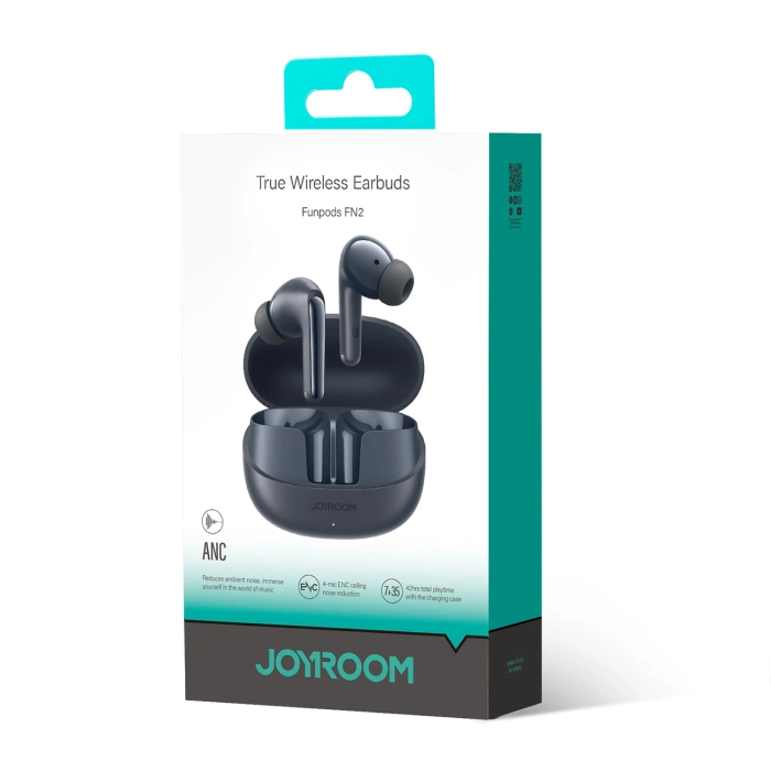 Słuchawki Joyroom Funpods JR-FN2 douszne TWS z Bluetooth 5.4, funkcją ANC i ochroną IP54 - czarne