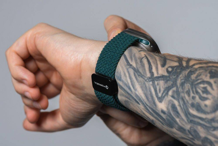 FORCELL F-DESIGN FA02 pasek magnetyczny nylonowy do APPLE Watch 42 / 44 / 45 / 49 mm ciemny zielony