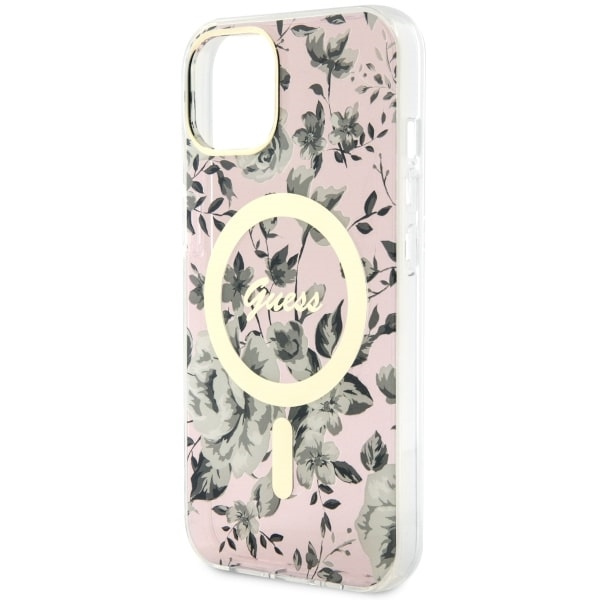 Etui Guess GUHMP14SHCFWSP iPhone 14 6.1" różowy/pink hardcase Flower MagSafe Case