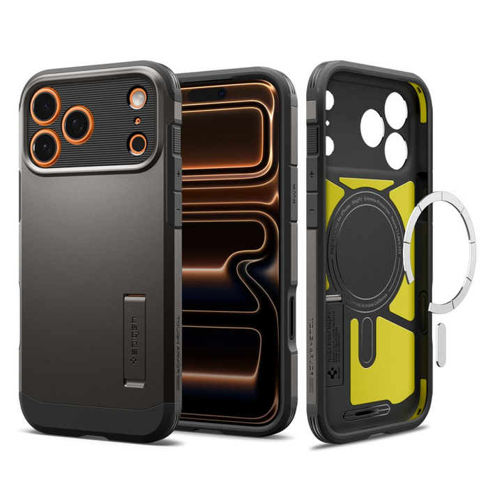 ETUI SPIGEN IPHONE 17 PRO TOUGH ARMOR ”T” MAG MAGSAFE GUNMETAL