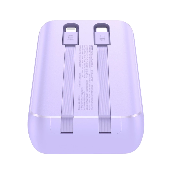 Mini powerbank z wbudowanymi kablami Joyroom JR-PBC07 20000mAh 30W - fioletowy