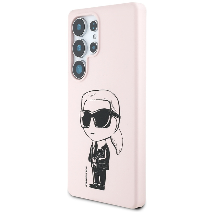 Etui Karl Lagerfeld Silicone Graffiti     Ikonik Printed Logo MagSafe do Samsung Galaxy S25 Ultra różowy