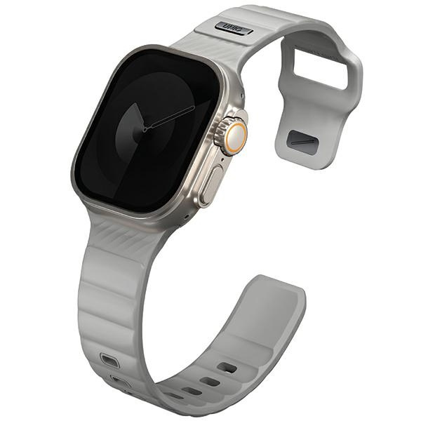 Pasek UNIQ Stride Apple Watch Series1/2/3/4/5/6/7/8/9/SE/SE2/Ultra/Ultra 2 42/44/45/49mm FKM Rubber Strap szary/chalk grey