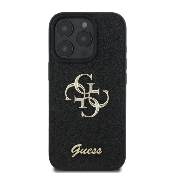Etui Guess iPhone 16 Pro 6,3" czarny/black HC Fixed Glitter Big 4G