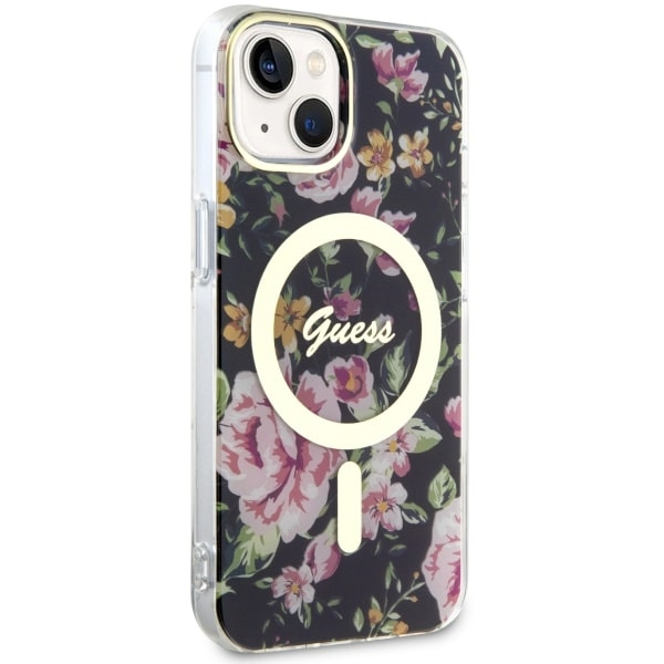 Etui Guess GUHMP14MHCFWSK iPhone 14 Plus 6.7" czarny/black hardcase Flower MagSafe Case