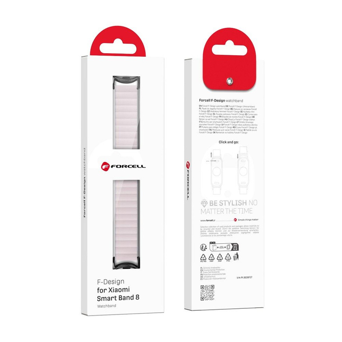 FORCELL F-DESIGN FX8 pasek do XIAOMI Mi Band 8 pudrowo szary