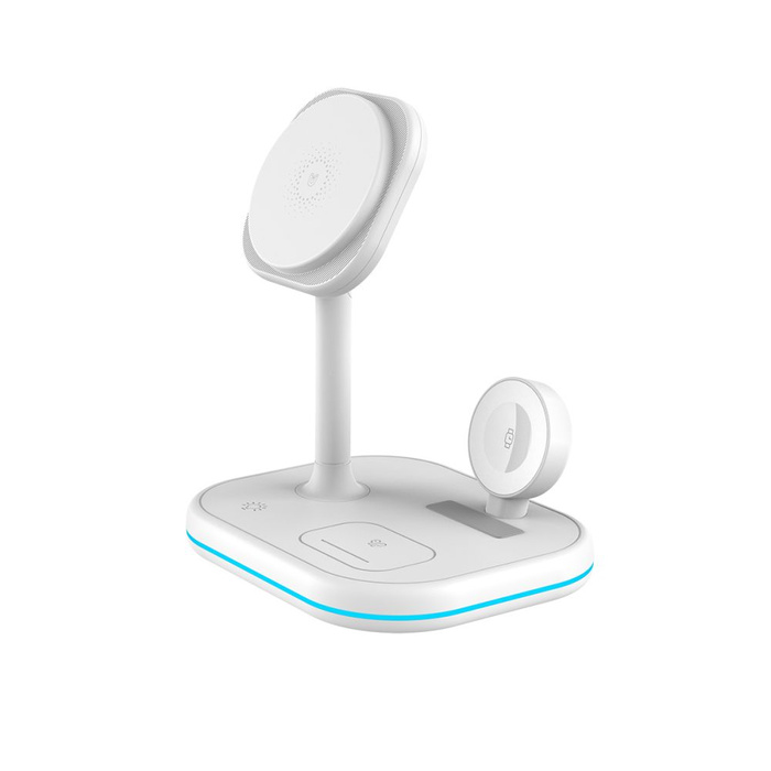 ŁADOWARKA TECH-PROTECT QI15W-A27 3IN1 MAGNETIC MAGSAFE WIRELESS CHARGER WHITE