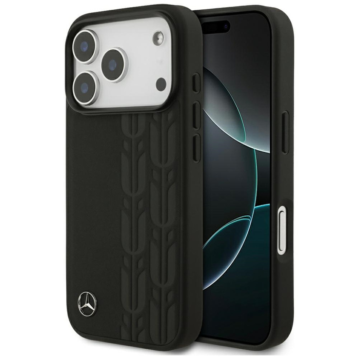 Etui Mercedes Leather Laurel Leaves      MagSafe do iPhone 17 Pro czarny