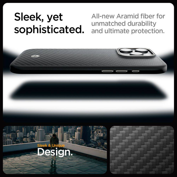 ETUI SPIGEN EZNO ARAMID MAG MAGSAFE IPHONE 16 PRO CZARNE