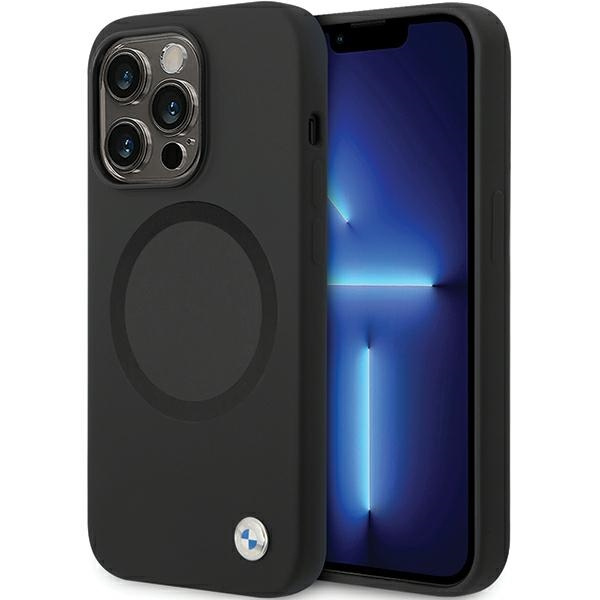 Etui BMW BMHMP14XSILBK2 iPhone 14 Pro Max 6.7" czarny/black Signature Liquid Silicone MagSafe Case