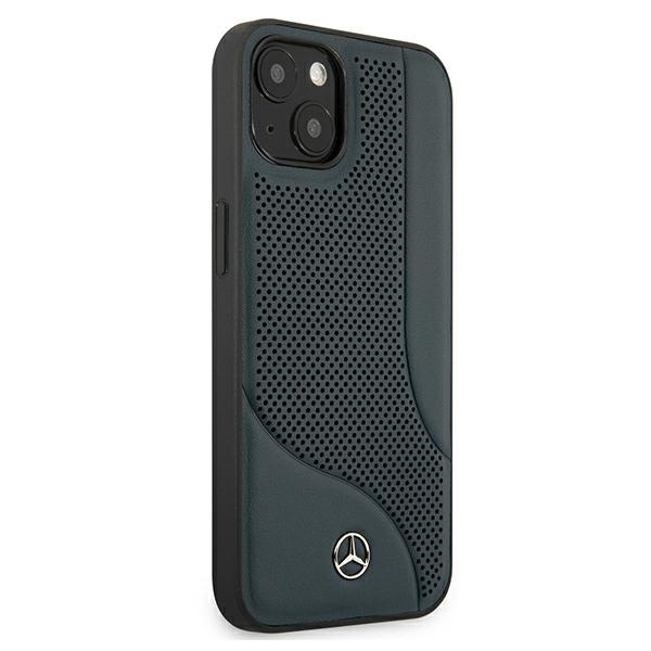 Etui MERCEDES Apple iPhone 13 Mini Leather Perforated Area Granatowy Hardcase