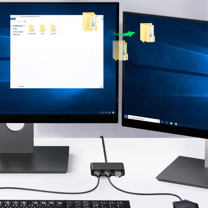 Ugreen przełącznik adapter switch box USB 2 wejścia - 3 wyjścia czarny (CM409) 