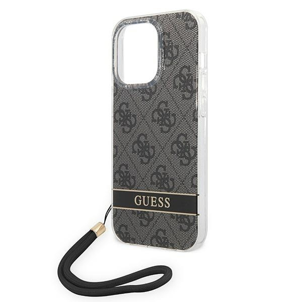 Etui GUESS Apple iPhone 14 Pro Max 4G Print Strap Czarny Hardcase
