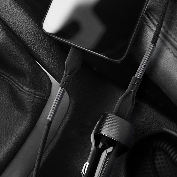Kabel USB C do Lightning Forcell F-Energy PD 3A 27W Carbon 1 m CB-01C czarny