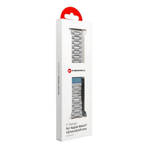 Pasek do Apple Watch Forcell F-Design FA10 zatrzask stal 42 / 44 / 45 / 49 mm srebrny