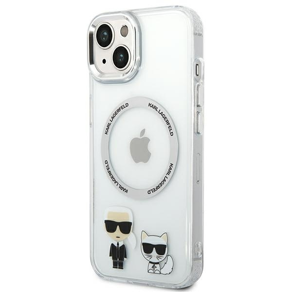Etui KARL LAGERFELD Apple iPhone 14 Plus Karl & Choupette Aluminium Magsafe Bezbarwny Hardcase