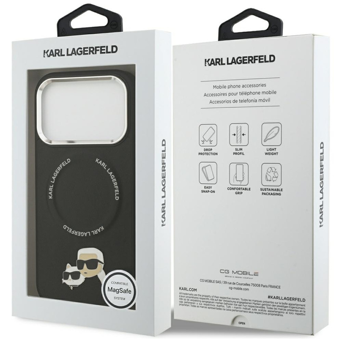 Etui Karl Lagerfeld Karl & Choupette     Pins MagSafe do iPhone 17 Pro Max czarny