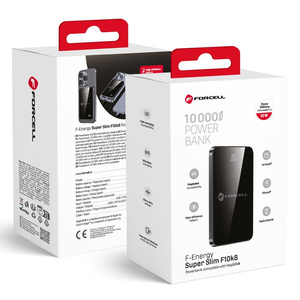 Powerbank zgodny z MagSafe Forcell F-Energy SuperSlim F10K8 QC4.0 PD3.0 15W 10000 mAh czarny 0INT