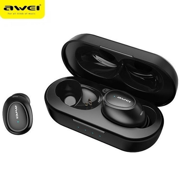 Słuchawki Bezprzewodowe AWEI Bluetooth 5.0 T16 TWS Stacja Dokująca Czarny