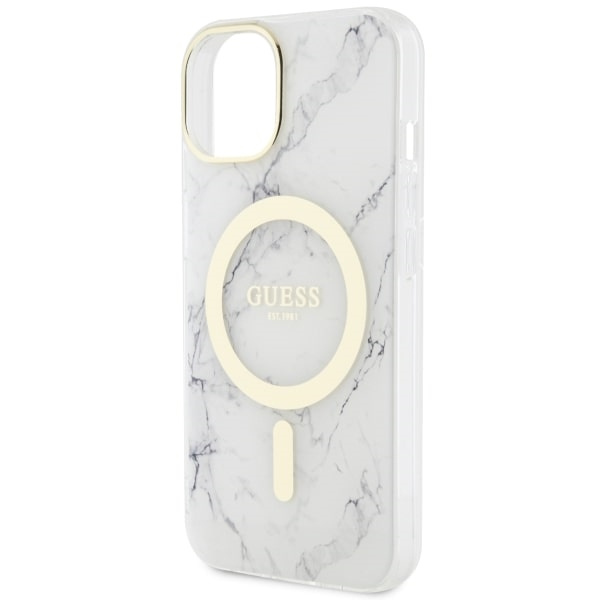 Etui Guess GUHMP14SPCUMAH iPhone 14 6.1" biały/white hardcase Marble MagSafe Case