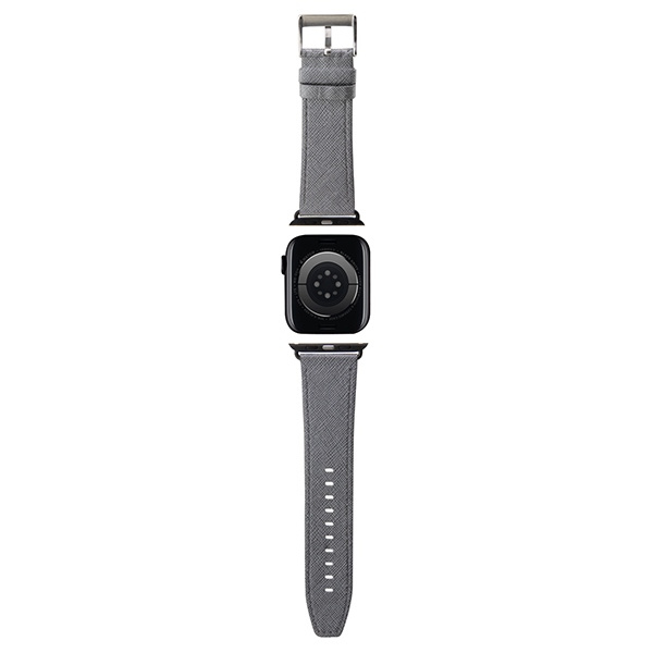 Pasek Karl Lagerfeld Pasek KLAWMSAKLHPG Apple Watch 38 / 40 / 41mm srebrny/silver strap Saffiano Monogram