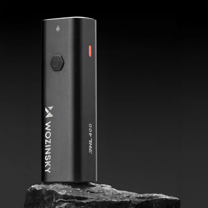 Zestaw lampek rowerowych Wozinsky WSBLB2 przednia (400 lm) USB-C i tylna USB micro - czarny