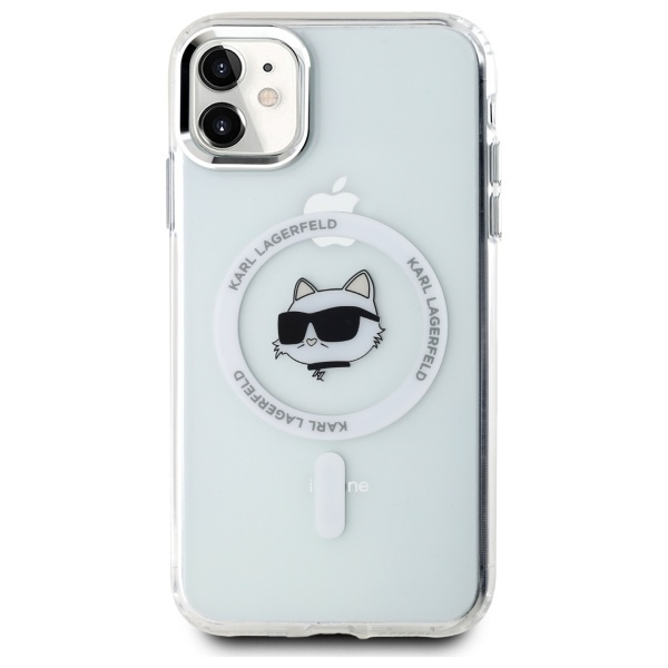 Karl Lagerfeld KLHMN61HLSCHH iPhone 11    / Xr 6.1" biały/white hardcase IML Metal Choupette Head MagSafe