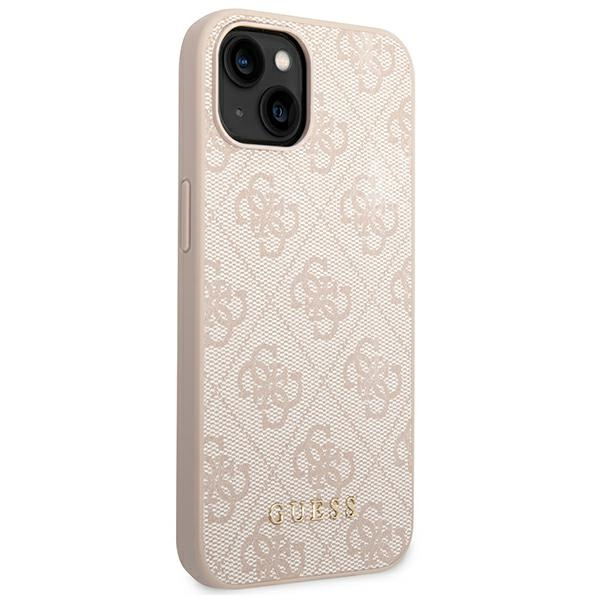 Etui GUESS Apple iPhone 14 Plus 4G Metal Gold Logo Różowy Hardcase