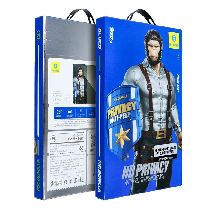 Szkło Hartowane 5D Mr. Monkey Glass - Apple iPhone 17 Air czarny (Strong Privacy)